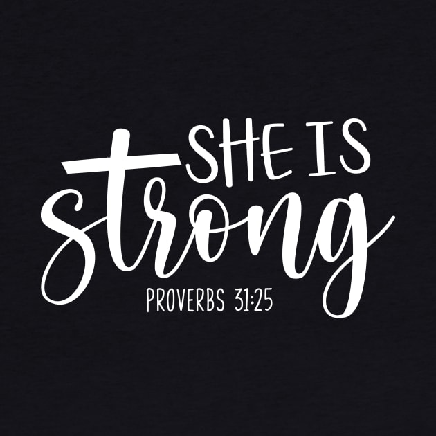 She is strong - christian quote design by colorbyte